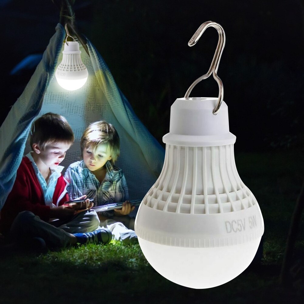5W 전구 램프 휴대용 LED 캠핑 전구 빛 미니 USB LED 빛 야외 조명 매달려 비상 캠핑 랜 턴 밤 램프